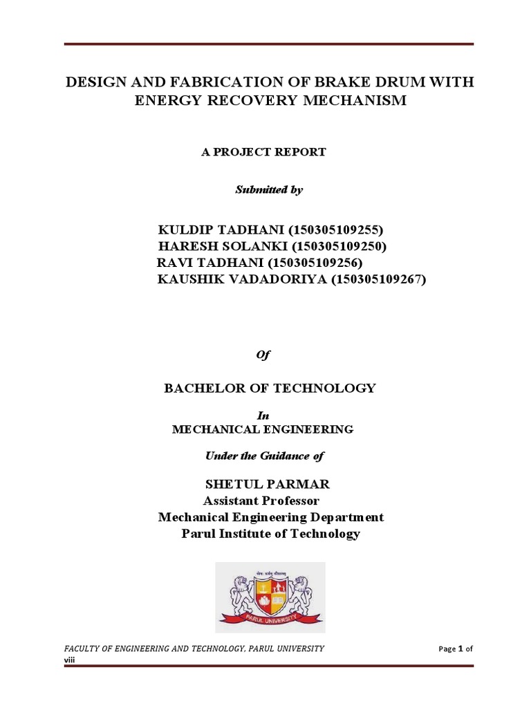 Sample Report For Btech Project PDF | PDF | Hybrid Vehicle | Vehicles
