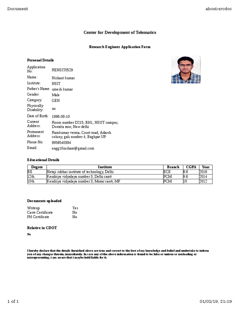 Center For Development of Telematics: Research Engineer Application ...