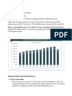 Segment: Coal Major Player: Coal India Limited Market Share: 80 Per Cent Other Players: Singareni Collieries Company, Reliance Natural Resources