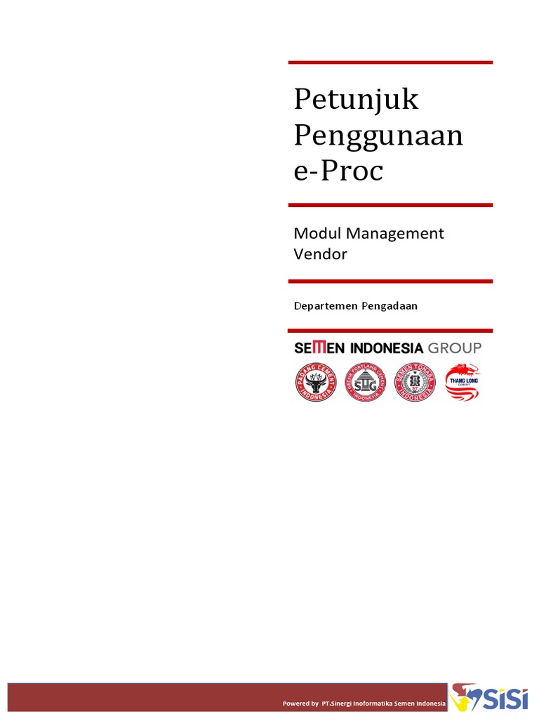 Panduan Penggunaan e-Procurement Vendor | PDF | Pengelolaan Keuangan & Uang