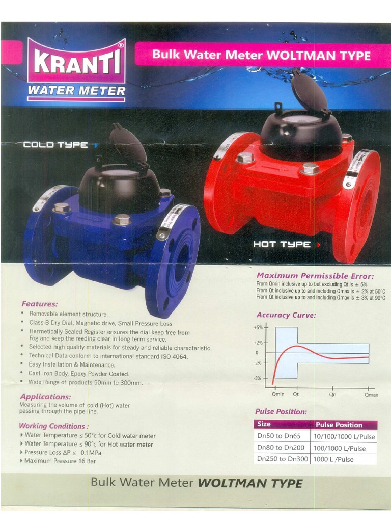 Kranti Bulk Water Meter Catalog PDF PDF