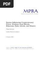 Factors Influencing Cryptocurrency Prices: Evidence From Bitcoin, Ethereum, Dash, Litcoin, and Monero