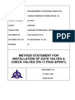 Method Statement For Installation of Gate Valves & Check Valves (Ps-17, Ps40 &Psw1)