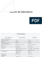 Valores de Laboratorio