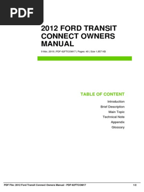 2019 ford transit owner's manual