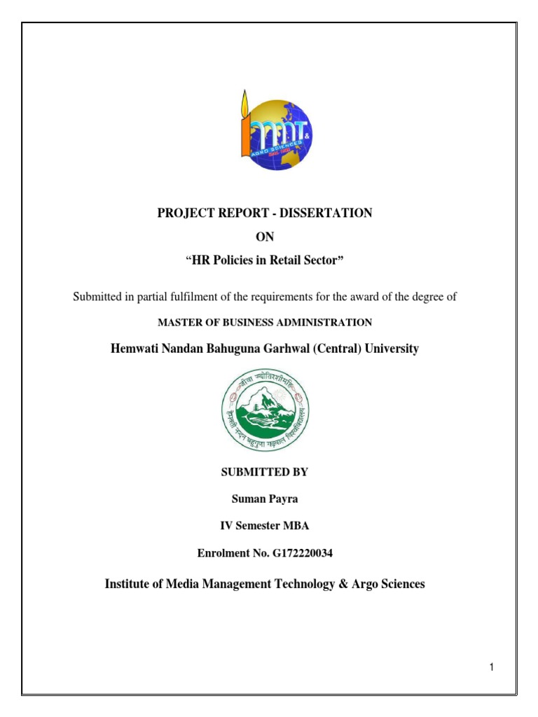 Project Report - Dissertation ON: 