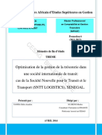 Memoire Optimisation de La Gestion de La Tresorerie Dans Une Société Internationale de Transit PDF