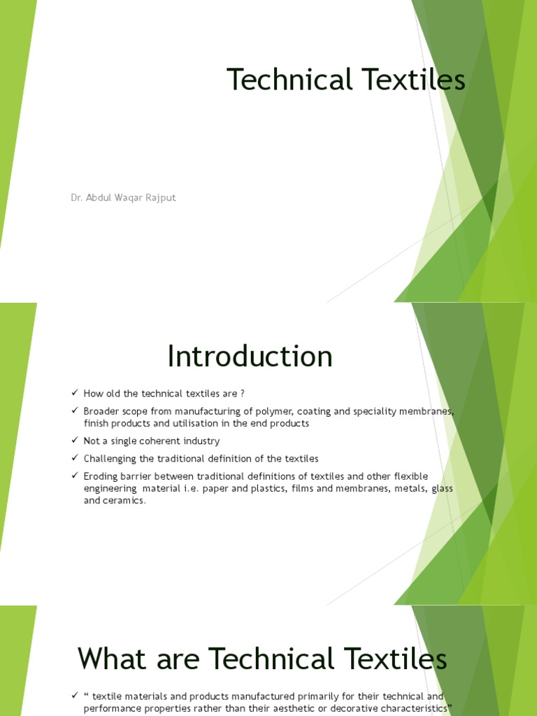Overview of Technical Textiles | PDF | Textiles | Materials