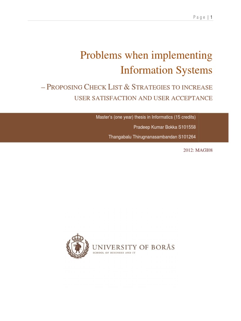 Problems When Implementing Information Systems | PDF | Qualitative ...