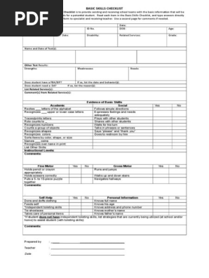 Basic Skills Blank Form