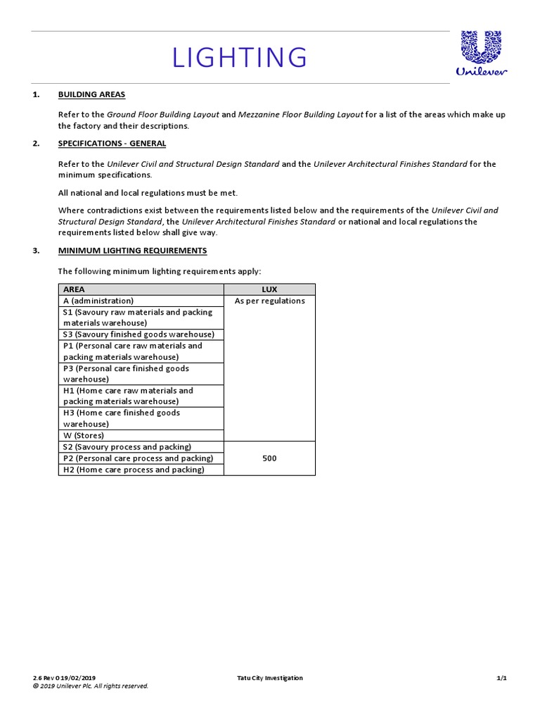 Tatu City Lighting Requirements Guide | PDF