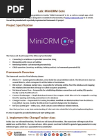 Lab: Miniorm Core: Project Specification