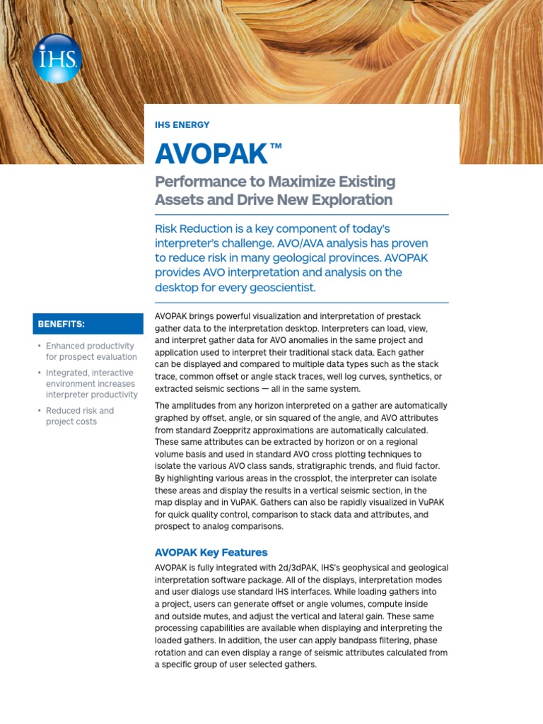 IHS Kingdom AVOPAK Brochure PDF | PDF | Reflection Seismology ...