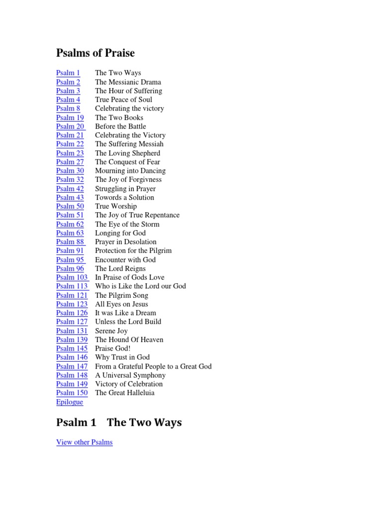 PSALMS | PDF | David | Glory (Religion)