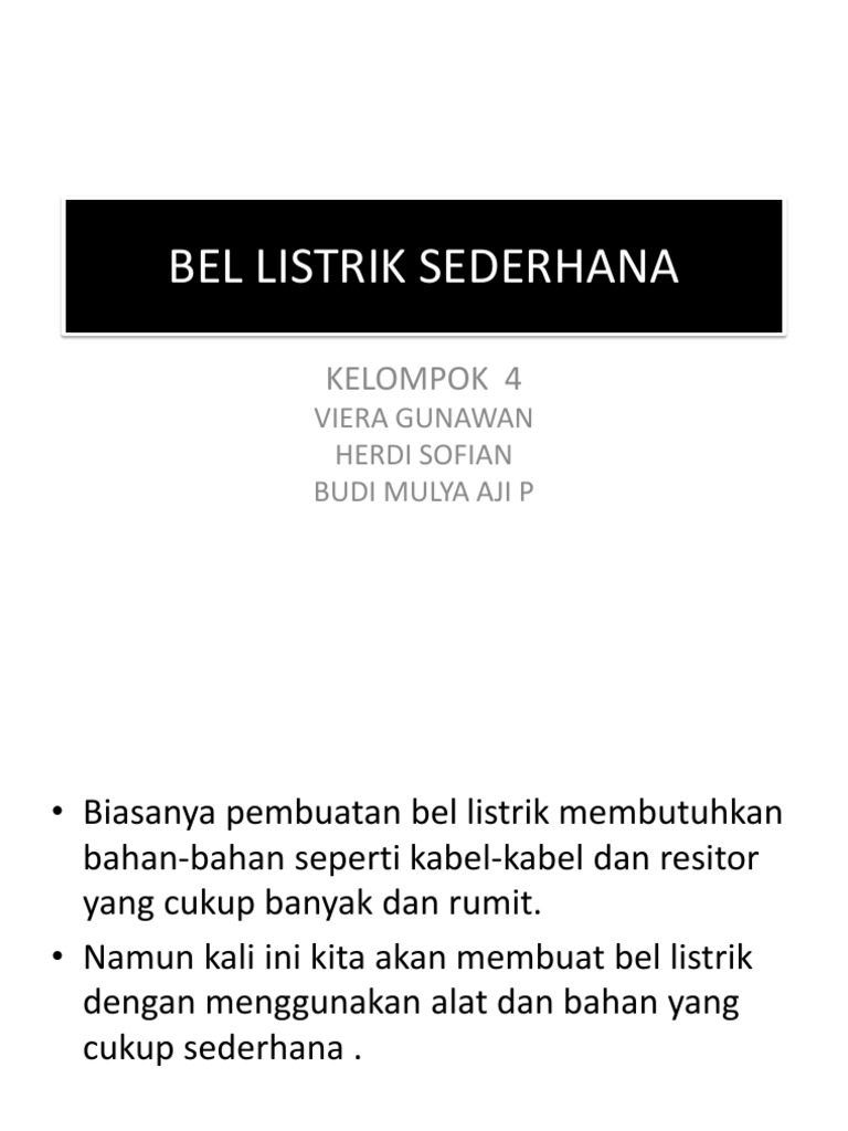 Bel Listrik Sederhana