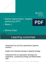 Market Segmentation, Targeting and Positioning (STP) - Week 3 - Monica Hope