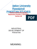 Foundation University Rawalpindi Pakistan Studies: Name:Muhammad Ihsan Aziz Registration Number: F17BCSE081 Section: 4B