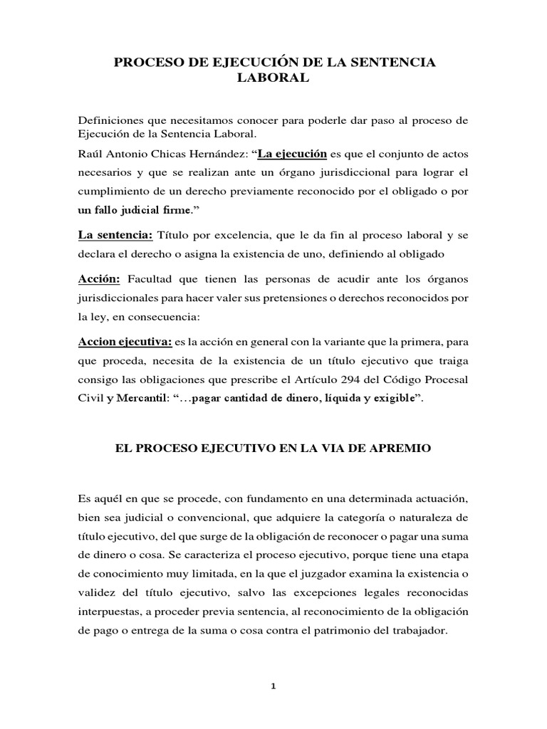 Ejecución de La Sentencia Laboral | PDF | Sentencia (ley) | Res Judicata