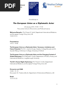 EU As A Diplomatic Actor Programme Final