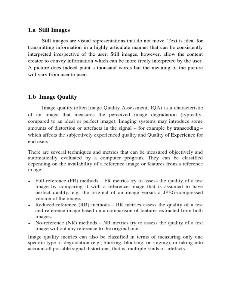 Understanding Still Images and Quality | PDF | Animation | Data Compression