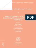 Cuadernos de Literatura Griega y Latina (Proyección de La Mitología Greco-Latina en Las Literaturas Europeas) - Libros de La Biblioteca Privada Del Cónsul de Roma.