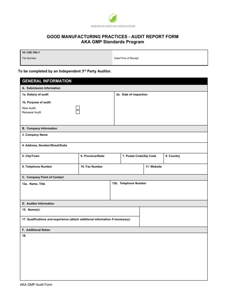 Aka GMP Audit Form PDF Shelf Life Audit