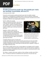  Preventiva Pode Ser Decretada Por Meio de Cautelar Inominada