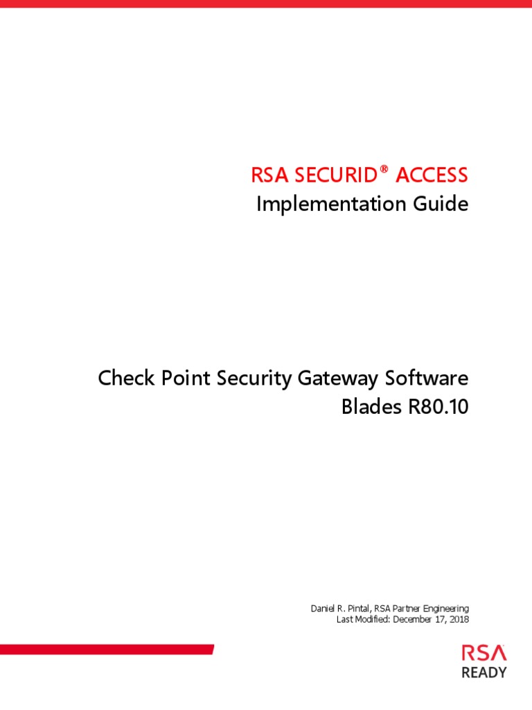 Check Point Secure Gateway R80 10 RSA SecurID Access | PDF | Radius ...