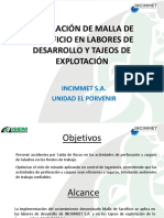 Instalacion de Malla de Sacrificio en Labores de Desarrollo y Tajeos de Explotacion PDF