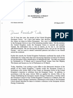 Prime Ministers Letter to European Council President Donald Tusk