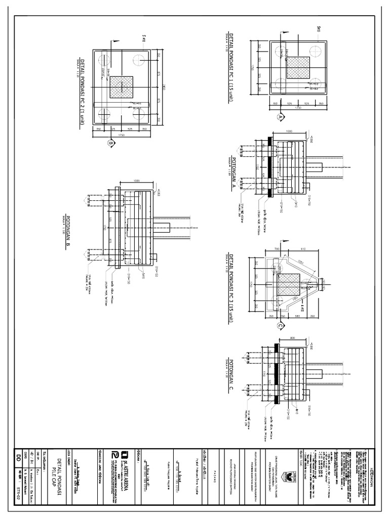 Str-002 Detail Pile Cap PDF | PDF