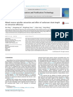 Mixed reverse micellar extraction of cellulase affected by surfactant chain length