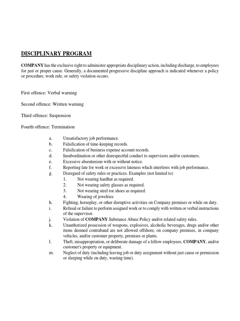 New Disciplinary Action | PDF