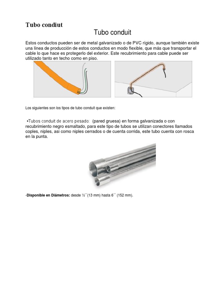 Tuberia Conduit | PDF | Tubería (transporte de fluidos) | Aluminio