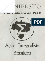 Manifesto 7 de Outubro de 1932 Ação Integralista Brasileira PDF