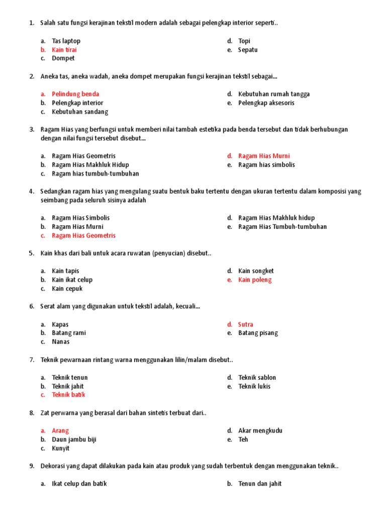 Salah Satu Fungsi  Kerajinan  Tekstil Dari Bahan Limbah 
