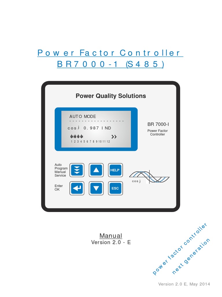 BR7000 Power Factor Controller Manual | PDF | Capacitor | Relay