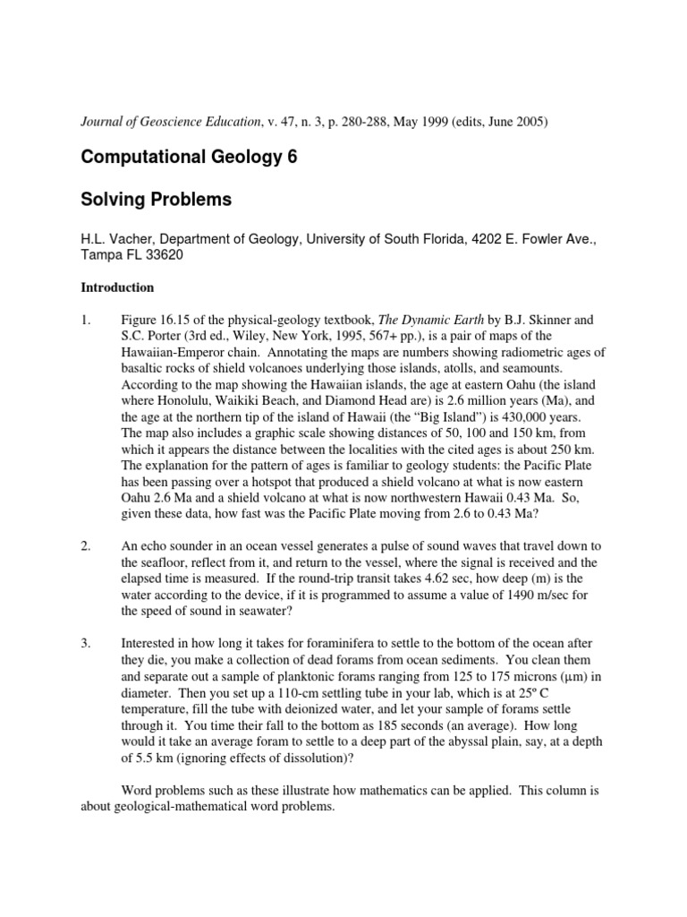 Geological-Mathematical Problem Solving | PDF | Viscosity | Hypothesis