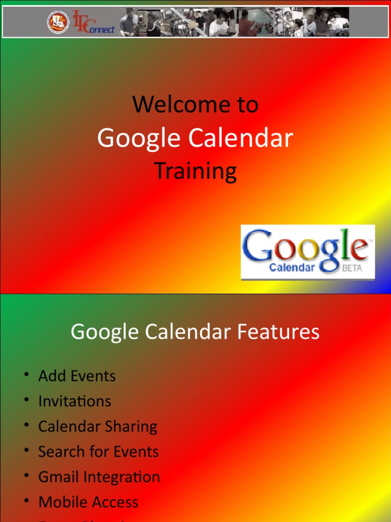 GOOGLE CALENDAR TRAINING AND HELP intelligence overview
