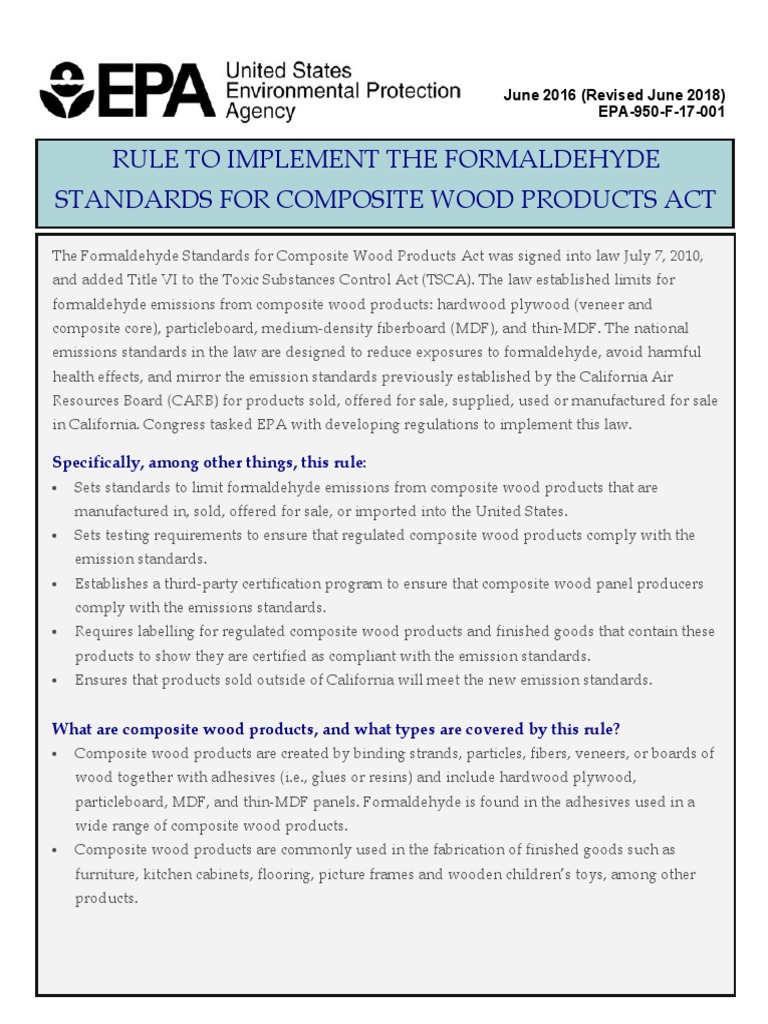 Formaldehyde Emission PDF Wood Products Woodworking