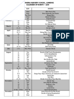 Calender of Events 2019