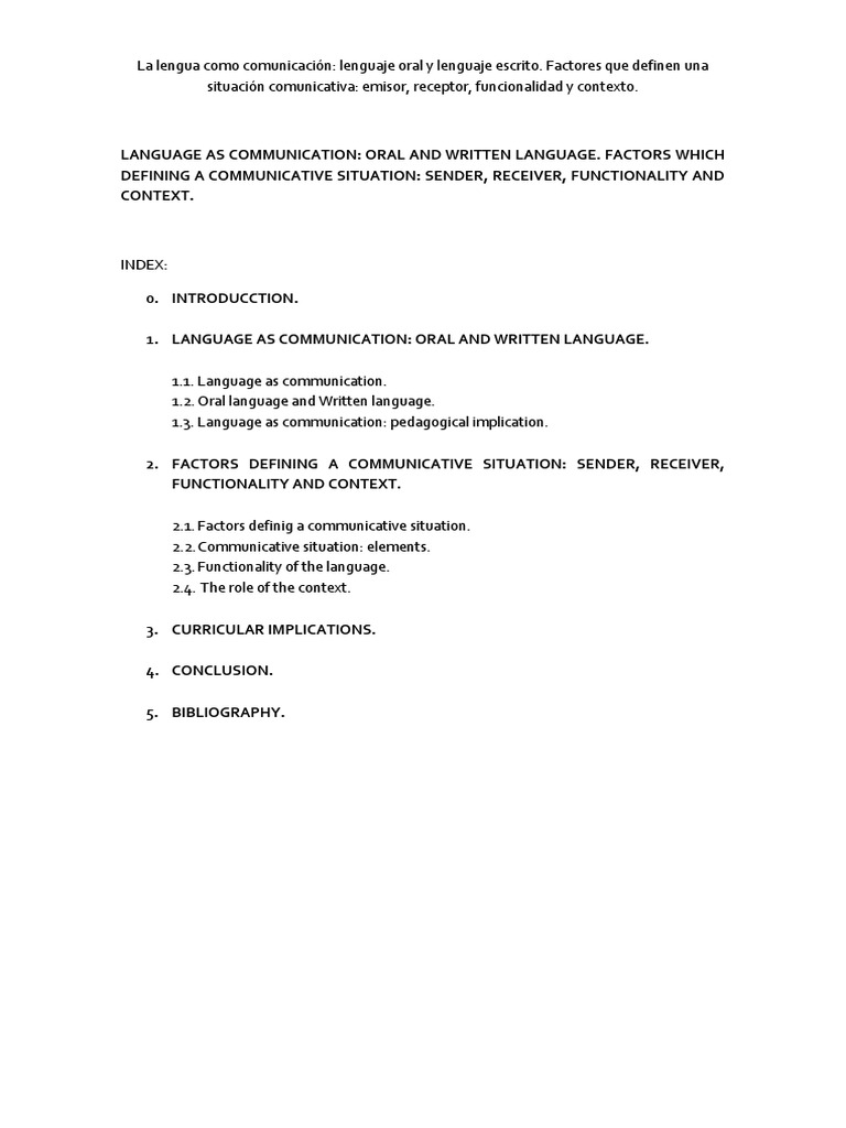 Topic 1 Language As Communication | PDF | English As A Second Or ...