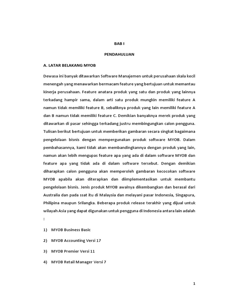 Makalah Myob Perusahaan Manufaktur