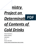 Chemistry Project On Determination of Contents of Cold Drinks