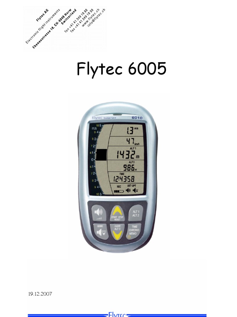 Manual Flytec 6005/6010 | PDF | Altímetro | Presión atmosférica