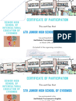 Certificate of Participation: 6Th Junior High School of Evosmos