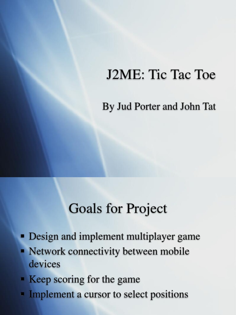 J2ME Multiplayer Tic Tac Toe Guide | PDF | Network Socket | Computer ...