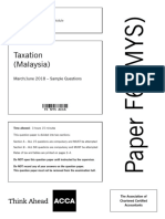 Taxation (Malaysia) : March/June 2018 - Sample Questions