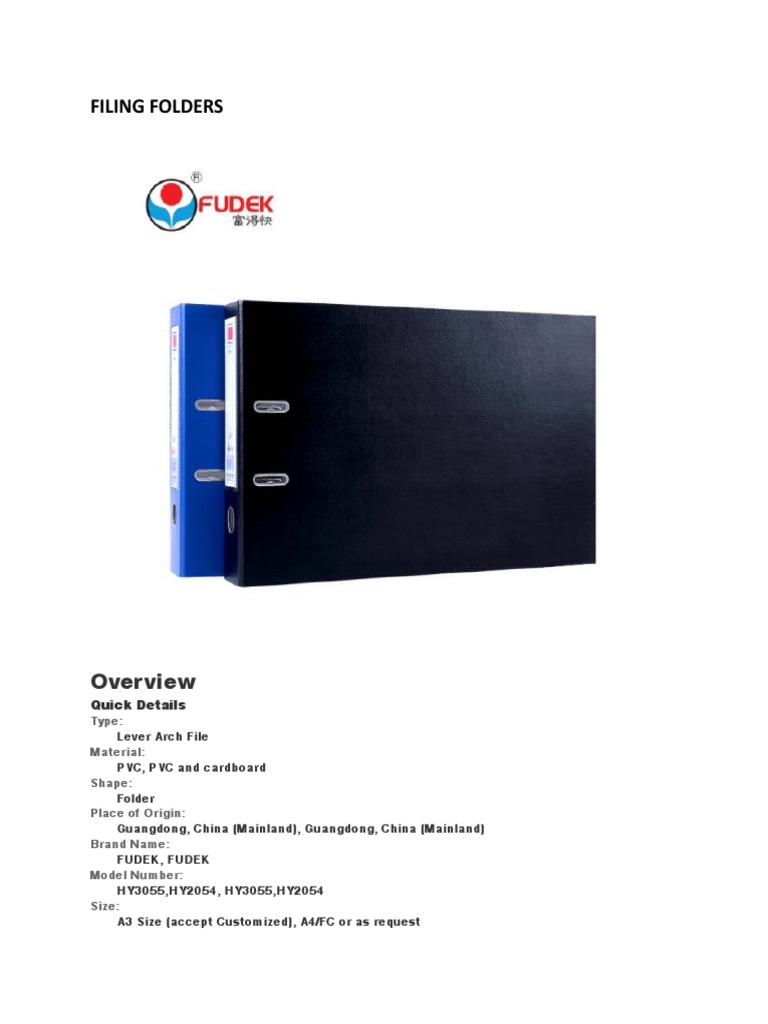 Filing Folders Quick Details Download Free PDF Bookbinding