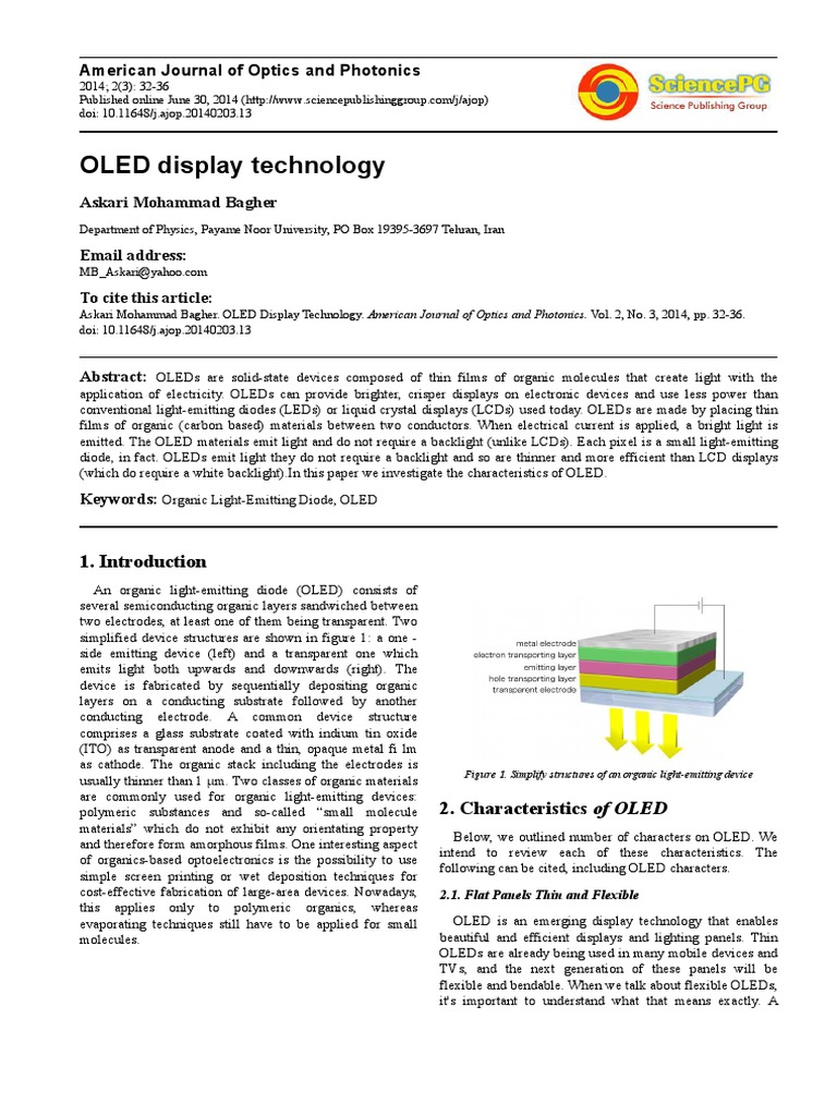 OLED Display Insights | PDF | Oled | Liquid Crystal Display